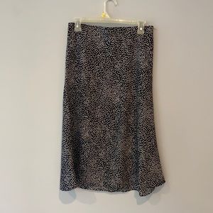 Black and white Loft polka dot midi skirt S